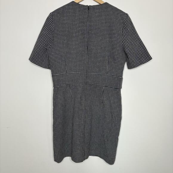 Veronica Beard Teddi‎ Sheath Dress Black & White Check Short Sleeve Size 10 NWOT - Picture 6 of 15